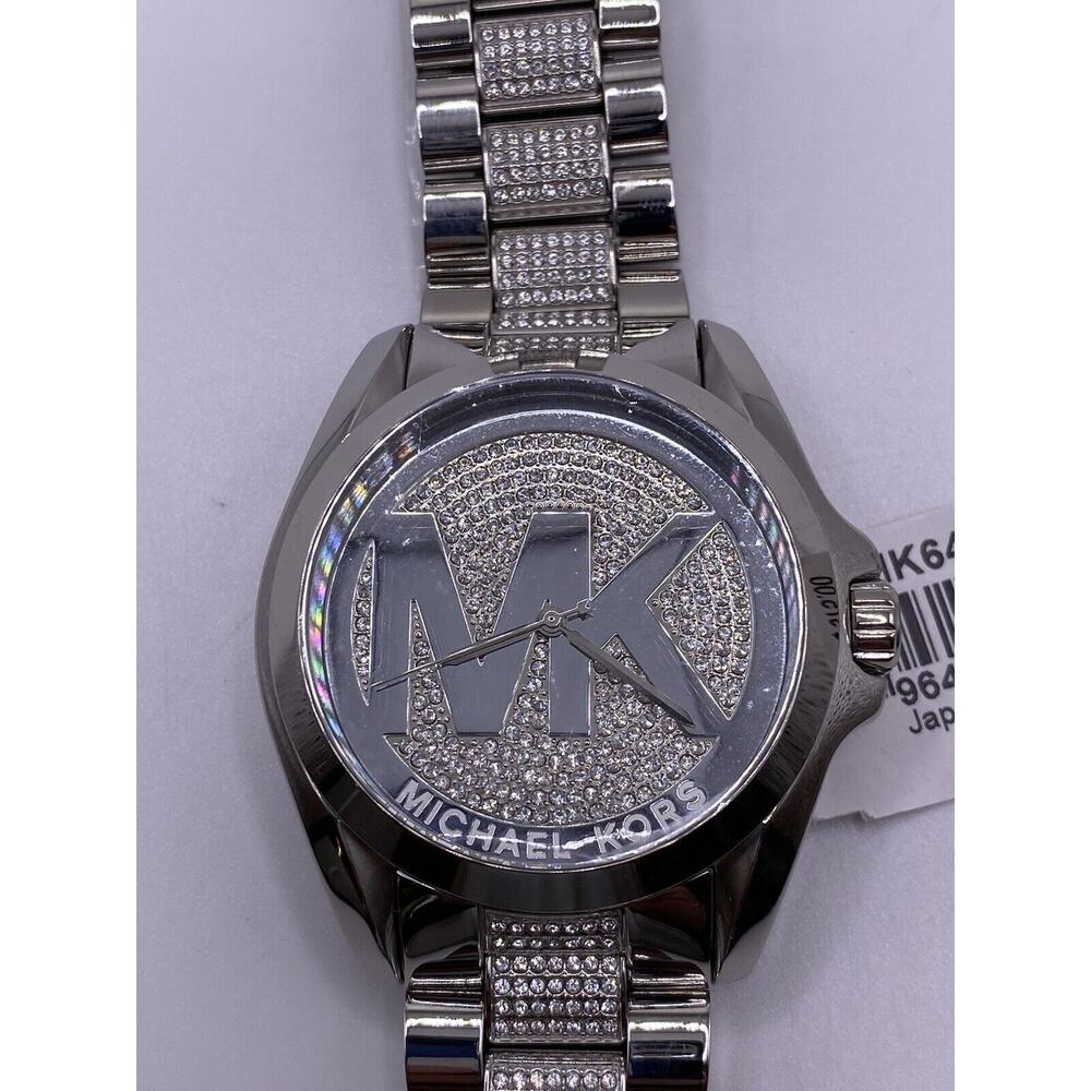 Michael Kors MK6486 MK Logo Dial Analog Sliver Quartz Women's Watch - Picture 3 of 10